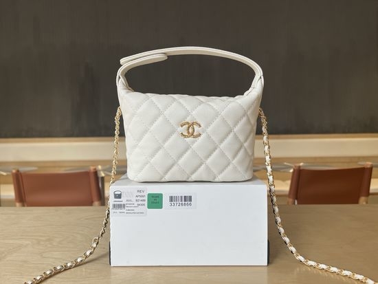 Chanel Caviar Leather Logo Lunch Box Bag AP5191