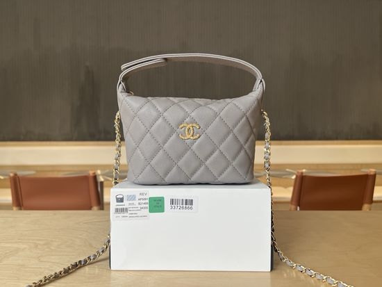 Chanel Caviar Leather Logo Lunch Box Bag AP5191