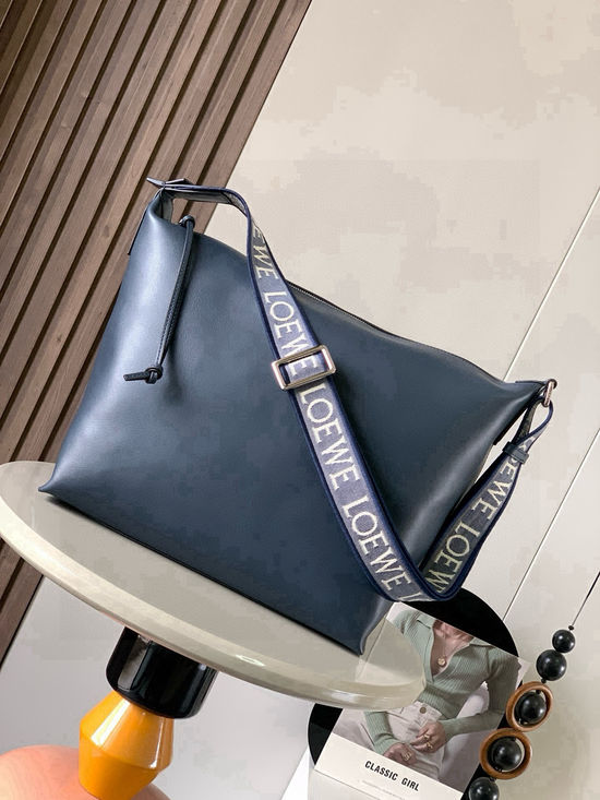 Loewe Cubi Adjustable Strap Leather Crossbody Bag 9010