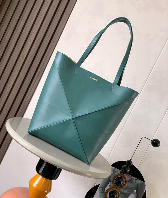 Loewe Puzzle Fold Shiny Leather Tote 9029