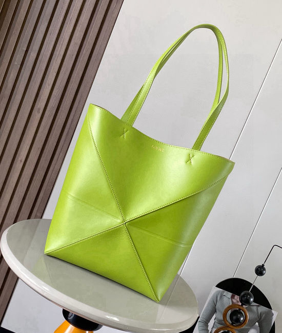Loewe Puzzle Fold Shiny Leather Tote 9029