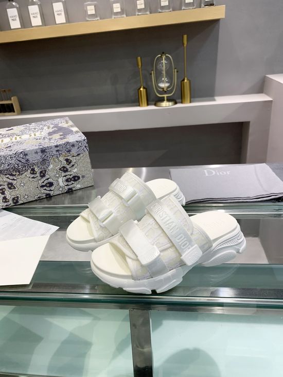 Christian Dior Casual Thick Sole Platform Slides for Outdoor Wear