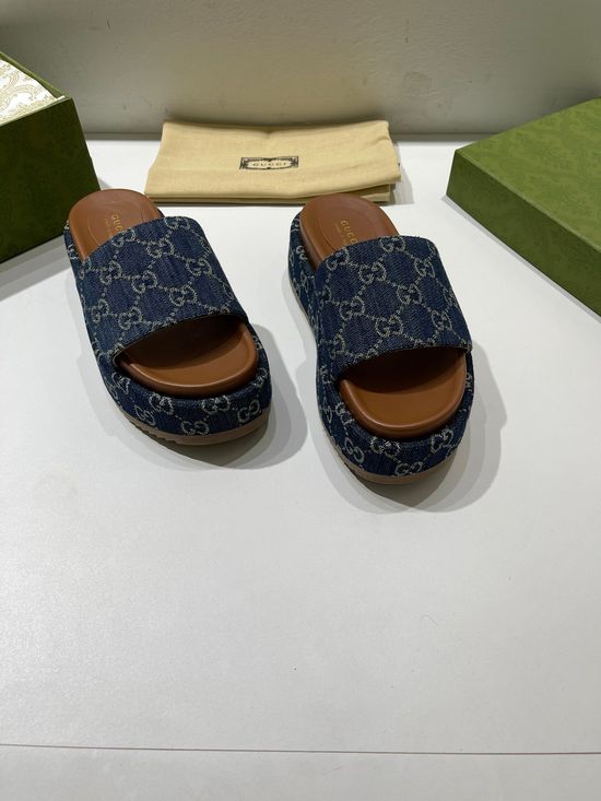 Gucci Waterproof Platform Sandals Classic Pattern Upper