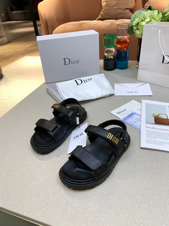Christian Dior Adjustable Hook Loop Sandals with Classic Design