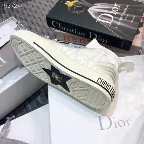 Christian Dior White Breathable Knit Slip On Casual Sneakers Non Slip Sole