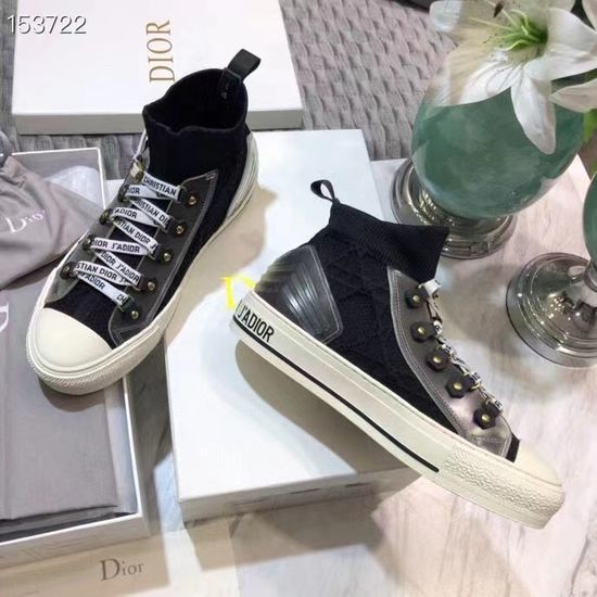 Christian Dior Black Breathable Knit Slip On Casual Sneakers Non Slip Sole