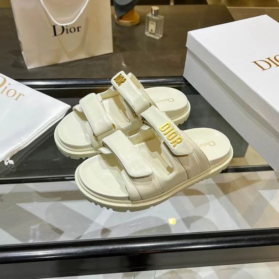 Christian Dior Fashion Mule Slides with Premium Hardware Decor