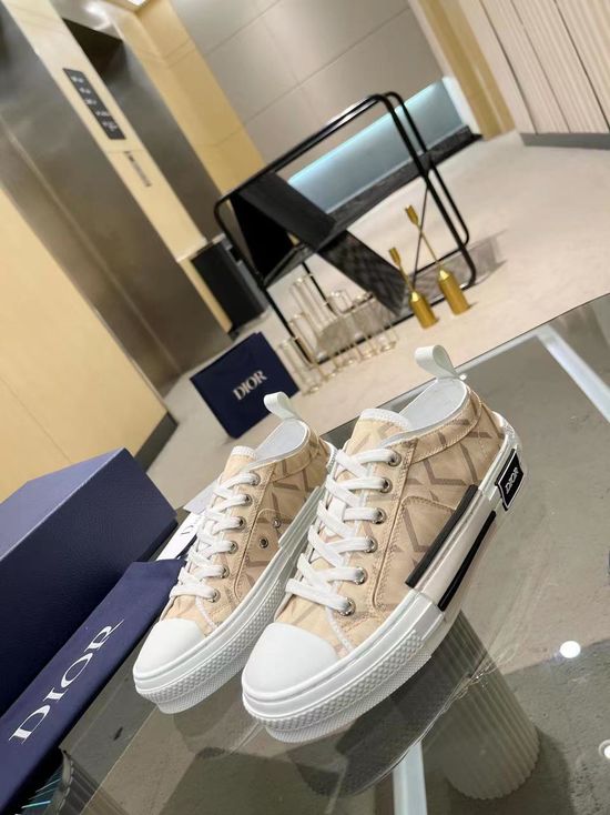 Christian Dior Canvas Lace-up Casual Shoes with TPU Outsole