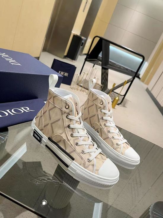 Christian Dior Classic Canvas Lace-up Casual Shoes with Soft Sole