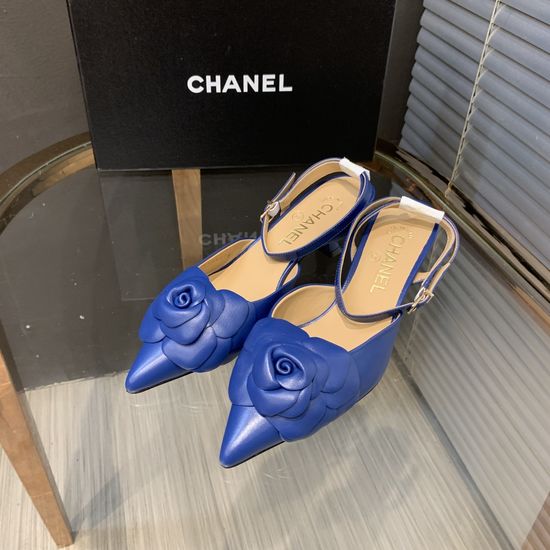 Chanel Vintage Leather Sandals with Handmade Flower Decor