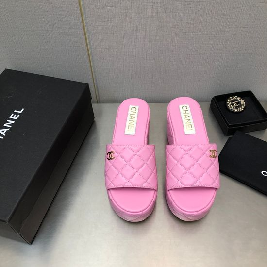 Chanel Quilted Platform Sandals Comfortable Soft Sole Casual Shoes