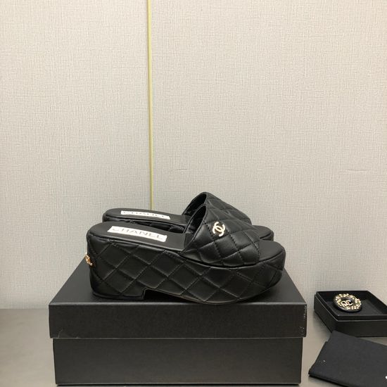 Chanel Quilted Platform Sandals Comfortable Soft Sole Casual Shoes