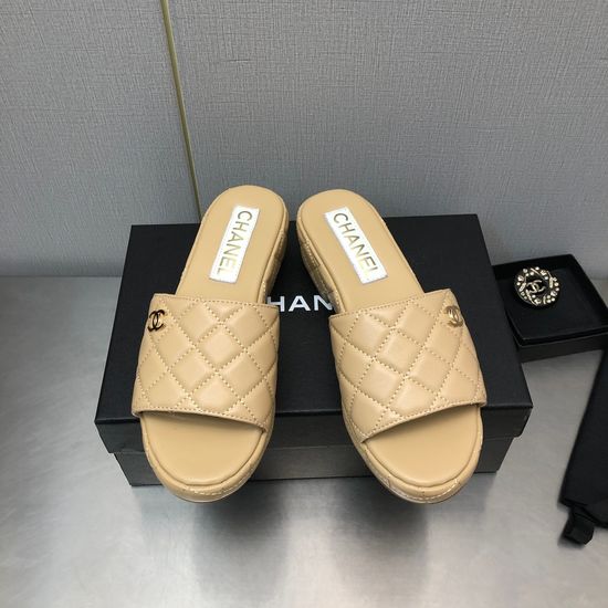 Chanel Quilted Platform Sandals Comfortable Soft Sole Casual Shoes