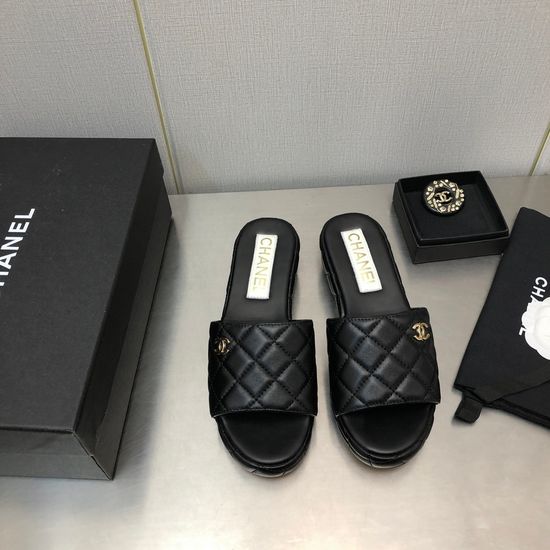 Chanel Quilted Platform Sandals Comfortable Soft Sole Casual Shoes