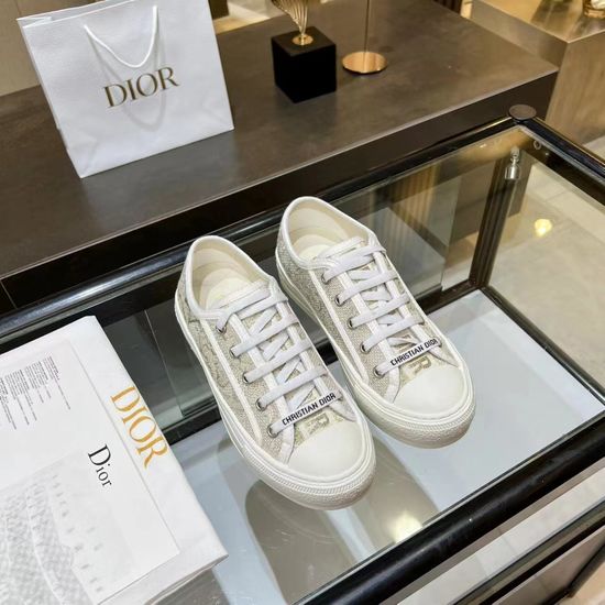 Christian Dior Premium Embroidered Canvas Shoes Comfortable Leather Lining