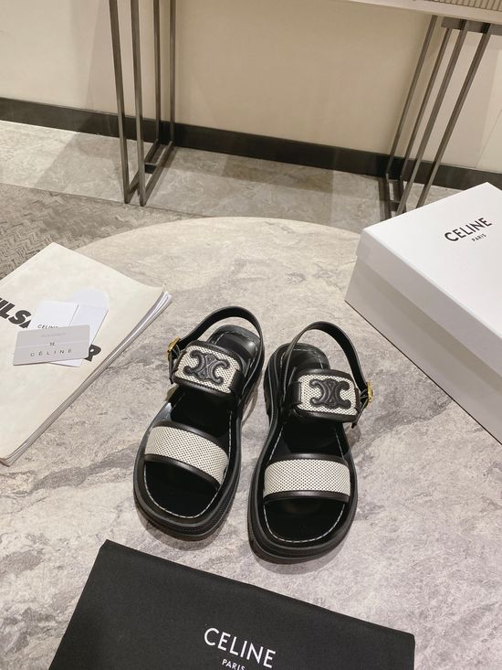 Celine Embossed Cowhide Non-slip Casual Beach Sandals