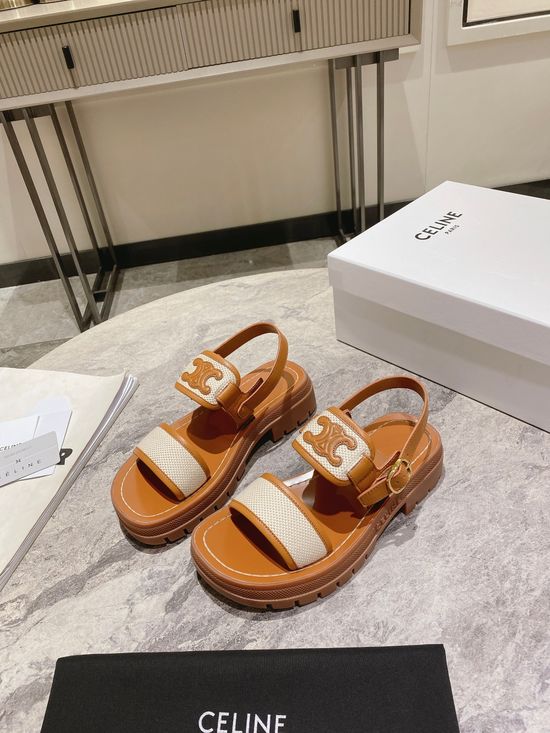 Celine Embossed Cowhide Non-slip Casual Beach Sandals