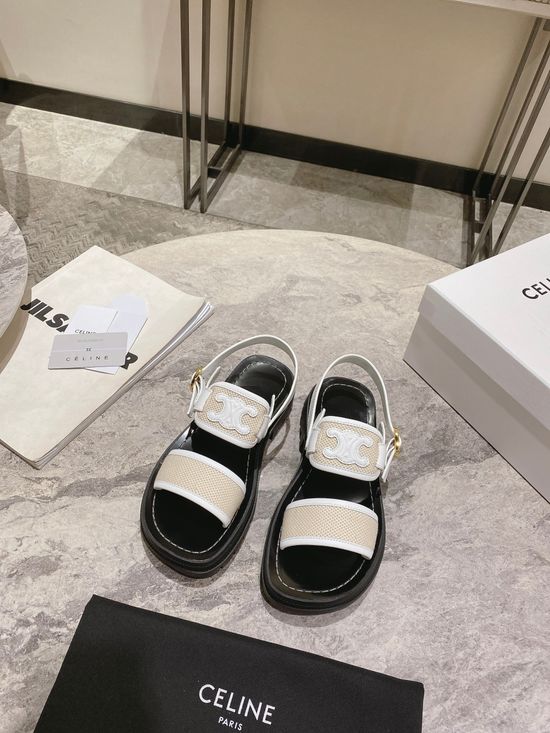 Celine Embossed Cowhide Non-slip Casual Beach Sandals