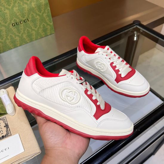 Gucci Vintage Distressed Leather Sneakers Non-slip Sole Breathable Lining
