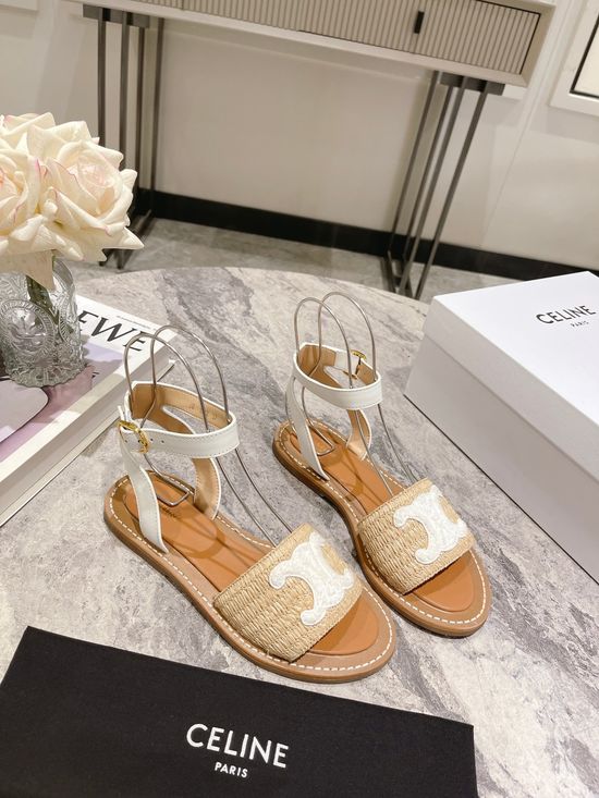 Celine Vintage Closed Toe Casual Cowhide Sandals
