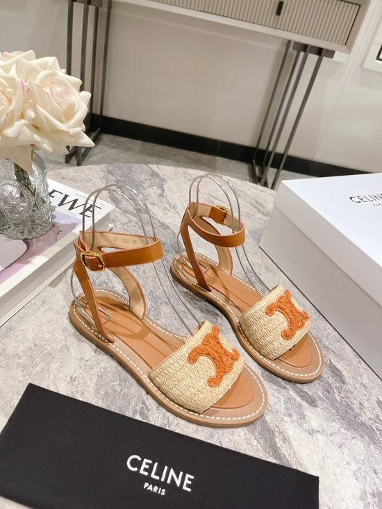 Celine Vintage Closed Toe Casual Cowhide Sandals