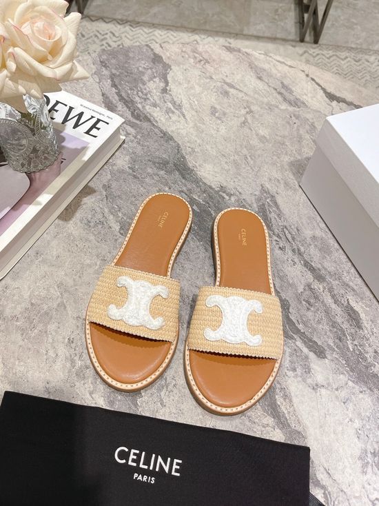 Celine Woven Upper Soft Lining Genuine Sole Casual Sandals