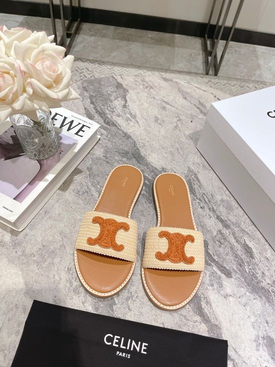 Celine Woven Upper Soft Lining Genuine Sole Casual Sandals
