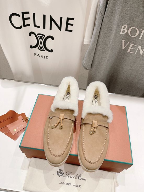 Loro Piana Classic Suede Lined Wool Loafers Comfortable Casual Walking Shoes