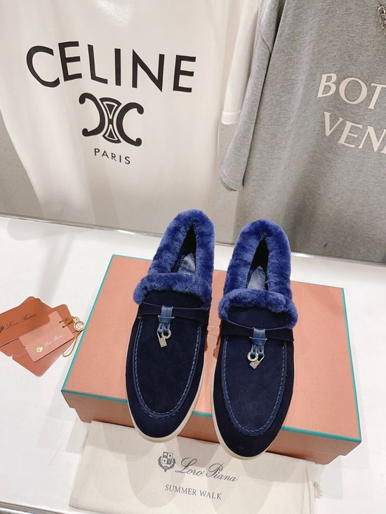 Loro Piana Classic Suede Lined Wool Loafers Comfortable Casual Walking Shoes