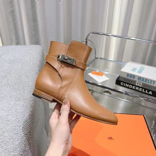 Hermes Timeless Low-heel Leather Boots in Multiple Colors