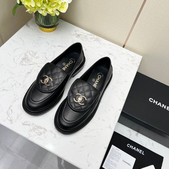 Chanel Elegant Flats Genuine Leather Upper Soft Sheepskin Lining