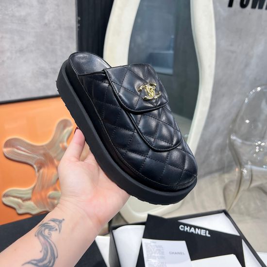 Chanel Chunky Sole Casual Slip On Mule Sandals