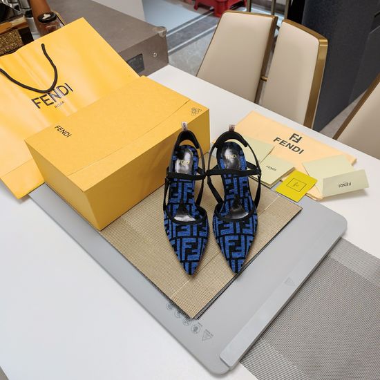 Fendi Embroidered Pointed Toe Heels with Comfortable Suede Upper