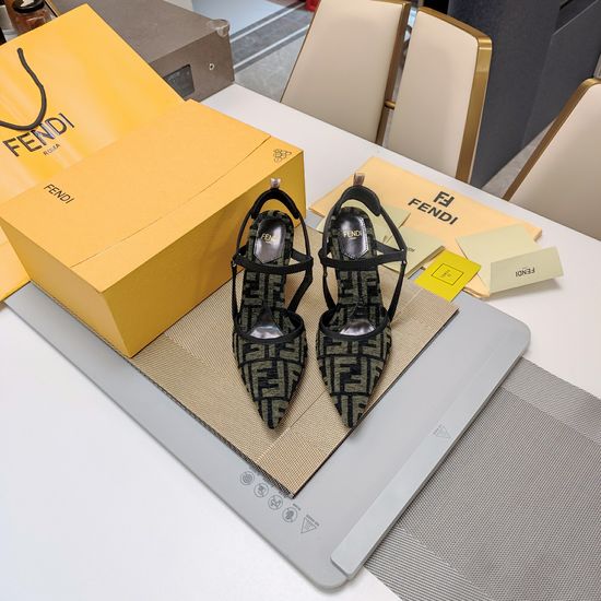 Fendi Embroidered Pointed Toe Heels with Comfortable Suede Upper