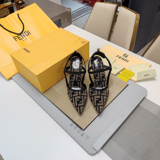 Fendi Embroidered Pointed Toe Heels with Comfortable Suede Upper