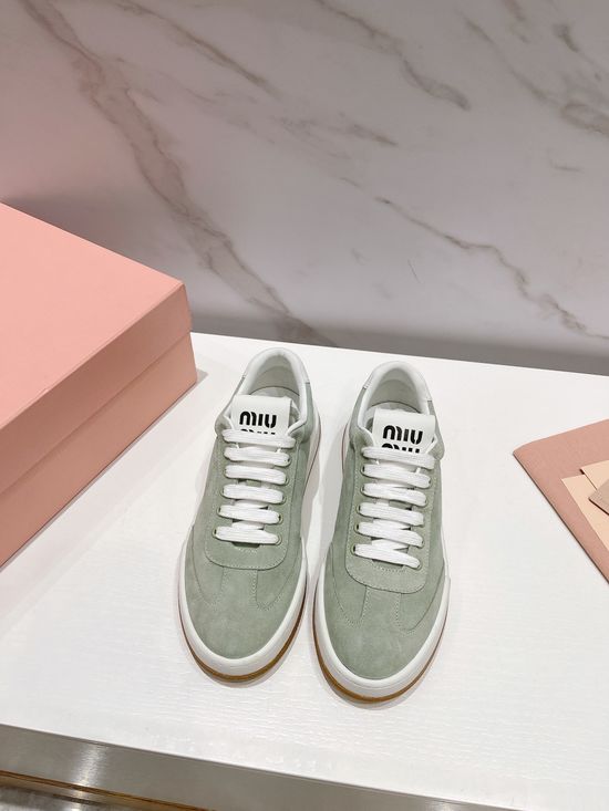 Miu Miu Vintage Style Lace-Up Casual Leather Comfortable Shoes