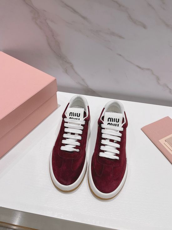 Miu Miu Vintage Style Lace-Up Casual Leather Comfortable Shoes