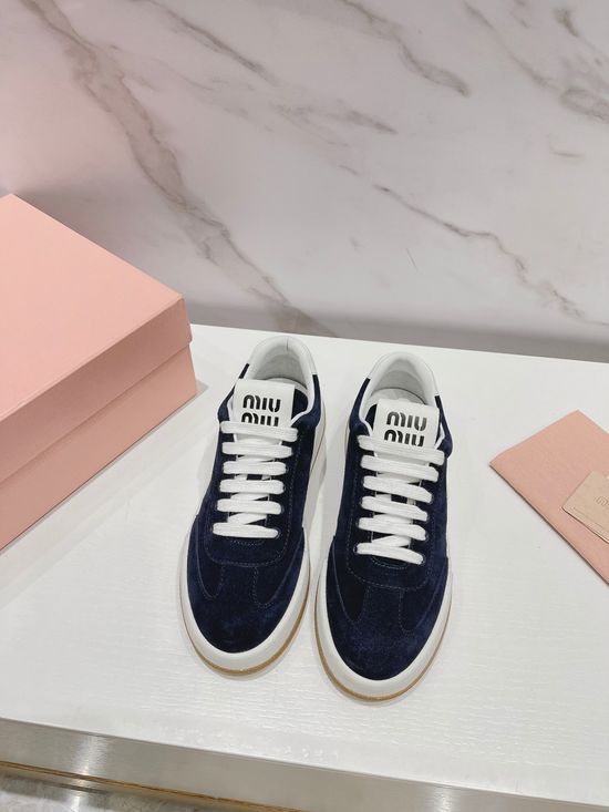 Miu Miu Vintage Style Lace-Up Casual Leather Comfortable Shoes