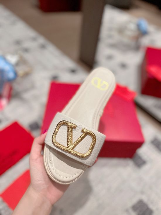 Valentino Rhinestone Decor Classic Comfortable Flat Sandals