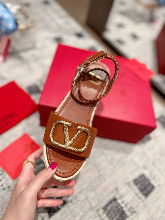 Valentino Woven Strap Rhinestone Decor Chunky Heel Sandals