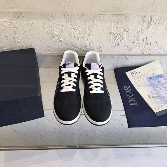 Christian Dior Low-top Stitched Leather Flat Sneakers Soft Comfortable
