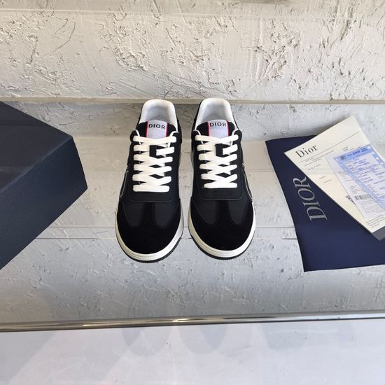 Christian Dior Low-top Stitched Leather Flat Sneakers Soft Comfortable