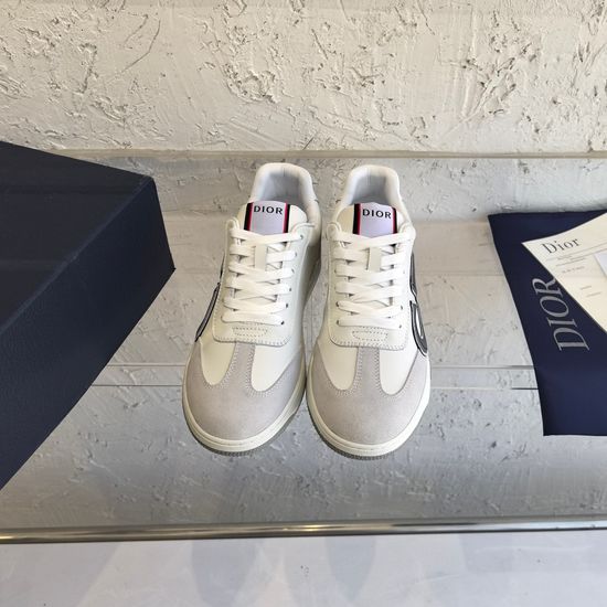 Christian Dior Low-top Stitched Leather Flat Sneakers Soft Comfortable