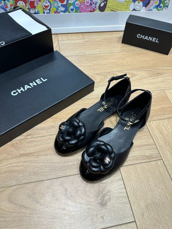 Chanel Camellia Mary Jane Flats Soft Comfortable All-match Leather Shoes