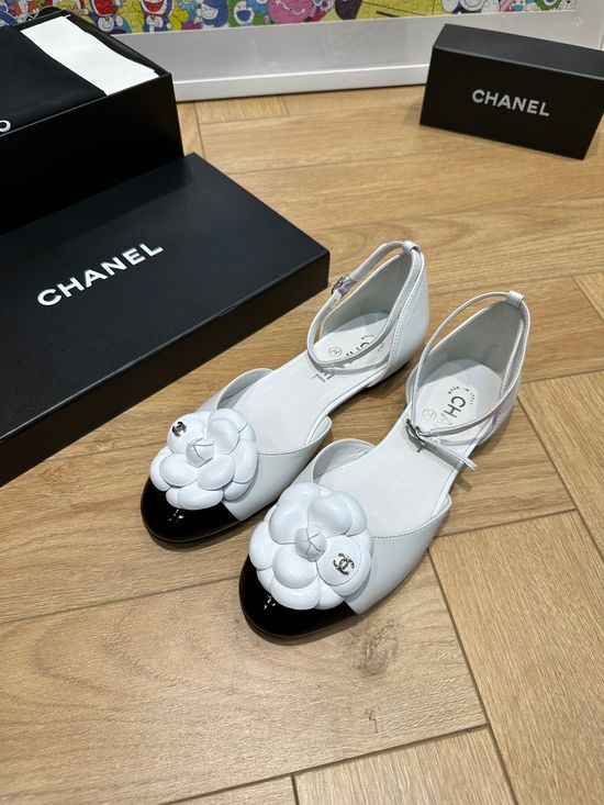 Chanel Camellia Mary Jane Flats Soft Comfortable All-match Leather Shoes