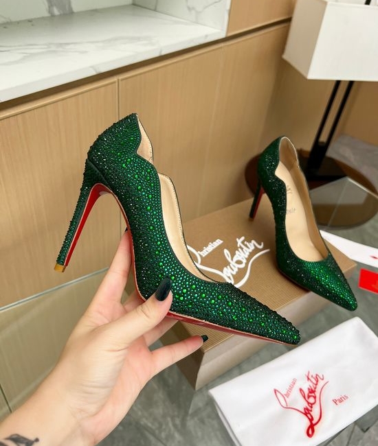 Christian Louboutine Rhinestone Pointed Toe Stiletto Dress Pumps