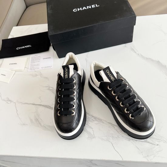 Chanel Casual Leather Comfortable Fashion Sneakers With Light Soles