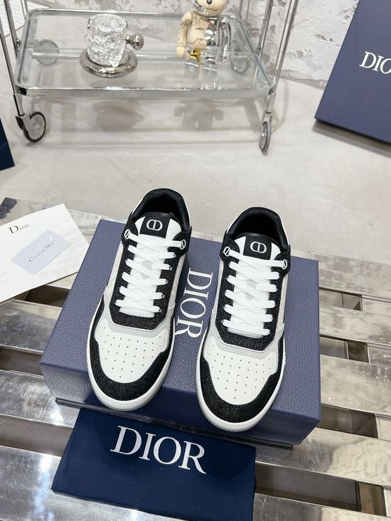 Christian Dior Low Top Sneakers with Patterned Accents Premium Leather