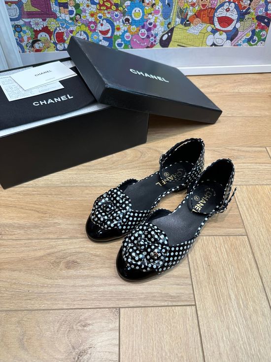 Chanel Camellia Mary Jane Flats Soft Comfortable All-match Leather Shoes