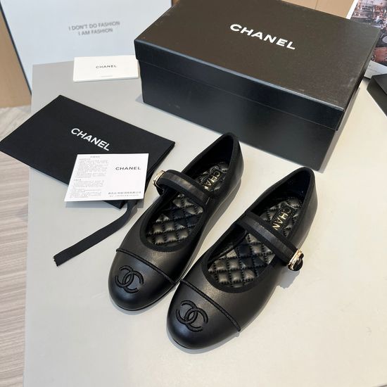 Chanel Corduroy and Leather Mary Jane Flats with Buckle